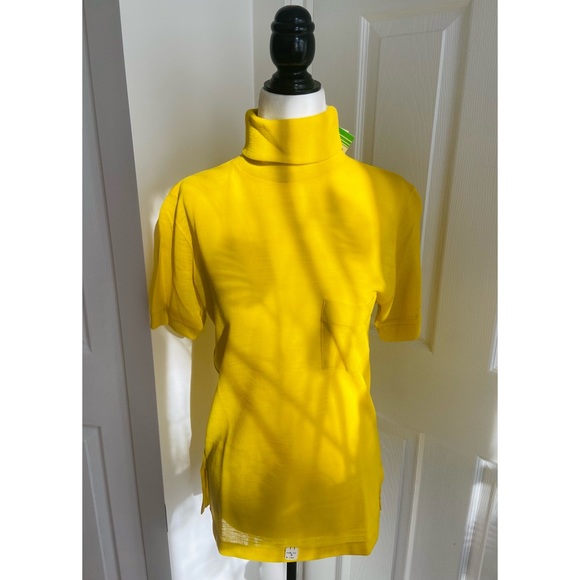 60s/70s Regent Knit NWT Turtleneck Tee in Mustard Yellow by Regent Knit - Picture 4 of 9